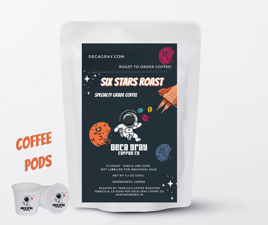 Six Stars Roast Espresso Coffee Pods (12 Count)